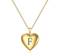 SYAVR La foto commemorativa creativa può aprire il ciondolo d'oro a forma di cuore in acciaio al titanio lettera iniziale collana d'amore per le donne