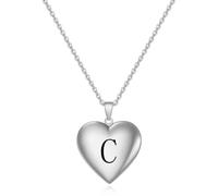 SYAVR La foto commemorativa creativa può aprire la collana d'amore con lettera iniziale in acciaio al titanio a forma di cuore per le donne