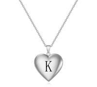 SYAVR La foto commemorativa creativa può aprire la collana d'amore con lettera iniziale in acciaio al titanio a forma di cuore per le donne