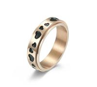 SYAVR L'anello rotante a forma di cuore in acciaio inox allevia l'ansia e la pressione, gioielli a mano in acciaio al titanio