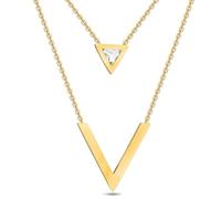 SYAVR Minimalista zirconio intarsiato triangolo geometrico splicing collana Set titanio acciaio acciaio inox donna clavicola catena