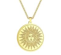 SYAVR Moda in acciaio inox antico greco sole dio eli ciondolo collana sole dea gioielli