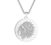 SYAVR Moda in acciaio inox indiano Chef ciondolo collana gioielli guerriero