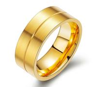 SYAVR Personalizzato E Minimalista Oro 18 carati simmetrico zirconio intarsiato alla moda coppia anello in acciaio inox