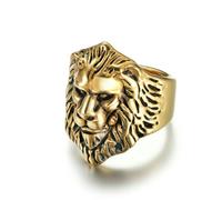 SYAVR Retro Domineering Leone testa titanio anello in acciaio, prateria maschio re leone, bracciale uomo, anello dito