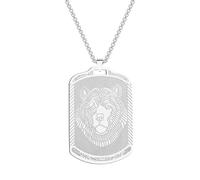 SYAVR Scandinavo Orso Testa Uomo Pendente Collana Grande Orso Vichingo Medaglia d'Argento Regalo Gioielli
