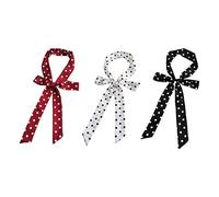 SYAYA Cravatta da donna con fiocco, cravatta lunga per uniforme da ufficio o cosplay e laurea W-B-T1, Z3 - Nero, Rosso, Bianco Dot