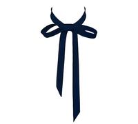 SYAYA - Papillon da donna, con fiocco lungo da annodare, choker in nastro per signora, uniforme o cosplay, T-shirt per la laurea W-B-T1, blu navy, Etichettalia unica