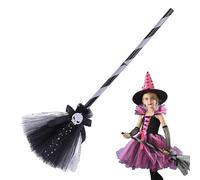 syayw Cappello da di Halloween per ragazze - da fiaba di Halloween Costume da fantasia, scopa per cappello da mago per gioco di ruolo, cosplay