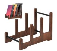 syayw Porta archivio record - 3 strati - Supporto per album - Organizer per album in legno | Scaffale per ricette 'album desktop - Organizzatore fotografico per libreria