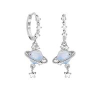 syayw Saturno - Orecchini a cerchio da donna, modello Saturn, Saturn Planet Dangle da donna
