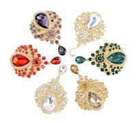 syayw Spilla da donna alla moda, spilla di cristallo per donna - vintage da donna con cristalli | elegante accessorio per gioielli, spilla verde bouquet di fiori per vestiti