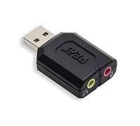 SYBA SD-CM-UAUD cavo di interfaccia e adattatore USB Stereo output jack/Mono microphone-input jack Nero