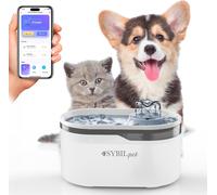 SYBILPET Fontanella per Gatti e Cani Piccola Taglia - Fontana Silenziosa da 2,8L