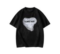 Sybnwnwm Baggy Y2K t-shirt grafica gotica t-shirt grunge t-shirt stampa stella lettera gotica top a maniche corte da donna, Nero B, XXL