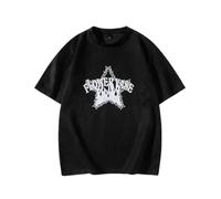 Sybnwnwm Baggy Y2K t-shirt grafica gotica t-shirt grunge t-shirt stampa stella lettera gotica top a maniche corte da donna, Nero A, M