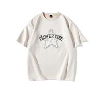 Sybnwnwm Baggy Y2K t-shirt grafica gotica t-shirt grunge t-shirt stampa stella lettera gotica top a maniche corte da donna, Bianco A, L