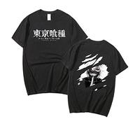 Sybnwnwm Maglietta unisex Tokyo Ghoul Kaneki Anime Grafica Harajuku T-shirt Top, Nero , S