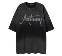 Sybnwnwm Oversize Graphic Tees Donne Baggy Y2k Vintage Lettera Stampa Camicie a Manica Corta Streetwear Estate Top Tshirt, A-nero, M