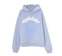 Sybnwnwm Punk Felpa con cappuccio da uomo Y2K Spider Web Star Print Pullover a maniche lunghe con cappuccio felpe maglioni abbigliamento sportivo, B-blu, S