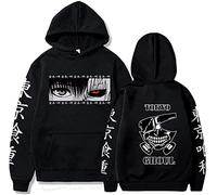 Sybnwnwm Tokyo Ghoul Felpa con cappuccio Anime Pullover con cappuccio Felpa a maniche lunghe per uomo donna, Nero , S