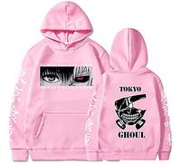 Sybnwnwm Tokyo Ghoul Felpa con cappuccio Anime Pullover con cappuccio Felpa a maniche lunghe per uomo donna, rosa, S