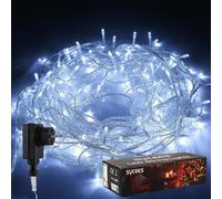 SYCEES Catena Luci LED 13M 100LED Luci Natalizie Bianco Freddo Stringa Luci 8 Modalità IP44,Catena Lumonosa Decorazione Albero Natale Matrimonio Giardino Patio Mostra Feste