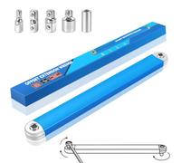 SYCEES Chiave a Cricchetto Bussola con Prolunga Sfalsata Rotazione360° | 5 Adattatori 1/2, 1/4, 3/8, Catena Fluida, Acciaio al Carbonio, Impugnatura Antiscivolo, Coppia 72 Nm, per Auto/Officina
