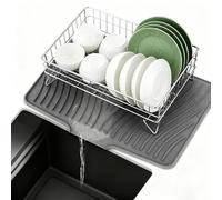 SYCEES Tappetino Scolapiatti in Silicone,40 * 32.7cm Tappetino da Lavello Cucina per Drenaggio Scarico L'Acqua,Tappetino Antiscivolo con Design a Pendenza per Scolapiatti Scolafrutta Scolaverdure