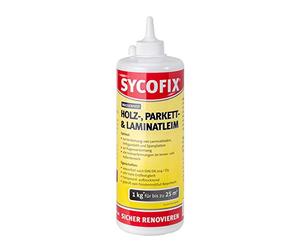 SYCOFIX Colla per legno resistente all'acqua, stucco per fughe parquet e laminato, colla per fughe, 1 kg