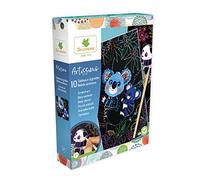 Sycomore Artissimo - 10 Dipinti da graffiare - Animali per Bambini - Scratch Art - Ricreazione Creativa Bambino - da 4 Anni - CREA010