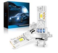 Sycreek Doppio Radiatore in Rame H7 LED, LED H7 33000LM 6500K 800% Luce Bianca Forte, Kit di Conversione per Alogeni, Lampade Fari per Auto o Moto 12V-18V, 2 Lampadine