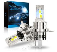 Sycreek Lampadina H4 LED 9003 HB2 100W 30000LM, 700% Super Luminosità, Formato Mini 1:1 con Ventola di Raffreddamento 20000 RPM, 6000K Bianco Freddo, 9-32V Plug and Play, Confezione da 2