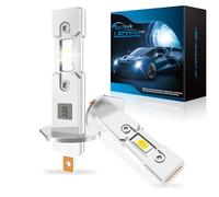 Sycreek Lampadina LED H1 Kit di Conversione, Doppio Raffreddamento in Rame & Rumore Zero, Installazione H1 LED 1:1 Facile, Compatibile con CANbus per Auto e Moto(9-24V)