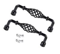 SYDARSYN 2 Pezzi Maniglie per Mobili da Cucina Nero - Maniglie per Mobili In Metallo Stile Gabbia per Uccelli (C, 96mm)