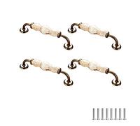 SYDARSYN 4 pezzi Maniglie per Porte in Ceramica Vintage Maniglie per Mobili Cucina Cassetto Armadietti Porte de Placard Tirare Maniglie Guardaroba Maniglie 128mm