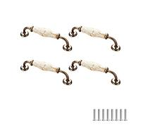 SYDARSYN 4 pezzi Maniglie per Porte in Ceramica Vintage Maniglie per Mobili Cucina Cassetto Armadietti Porte de Placard Tirare Maniglie Guardaroba Maniglie 128mm