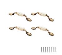 SYDARSYN 4 pezzi Maniglie per Porte in Ceramica Vintage Maniglie per Mobili Cucina Cassetto Armadietti Porte de Placard Tirare Maniglie Guardaroba Maniglie 76mm