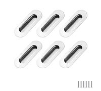 SYDARSYN 6 pezzi Ovale Maniglie ad Incassato Maniglia per porta scorrevole maniglia per mobili maniglia Invisibile acciaio inossidabile scorrevoli armadio maniglia 96mm