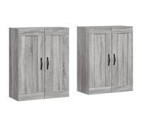 SYDE Armadi da parete, 2 pezzi, in legno di ingegneria, grigio Sonoma | Montaggio a parete, ampio stoccaggio, robusto e resistente all'umidità, versatile per la casa