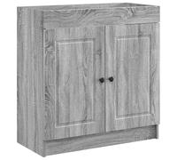 SYDE Armadio basso lavabo grigio 56 x 37,5 x 81 cm | Legno lavorato resistente, ampi ripiani, porte a 90 gradi, pomelli in metallo, facile da montare