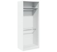 SYDE Armadio bianco in legno, 80 x 50 x 200 cm | 2 scomparti, compatto per corridoio, resistente all'umidità, fissaggio a parete incluso