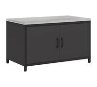SYDE Armadio da cucina nero in acciaio con ripiani in legno | Design minimalista, resistente alle intemperie, montaggio semplice, ideale per esterni e barbecue