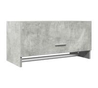 SYDE Armadio in compensato grigio cemento, 70 x 32,5 x 35 cm | Con asta per appendere, scomparto grande, multiuso per bagno, cucina o lavanderia