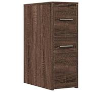 SYDE Armadio stretto da bagno con ruote, in legno di quercia | Contenitore sottile, guide metalliche, uso in cucina o soggiorno, fissaggio a parete incluso