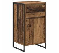 SYDE Credenza industriale in legno e acciaio, 43 x 36 x 75,5 cm | Scaffali regolabili, portaoggetti per soggiorno, stile europeo, uso interno