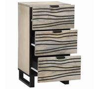 SYDE Credenza rustica con manico massiccio bianco e nero | Gambe in ferro, cassetti morbidi, contenitore per soggiorno o sala da pranzo