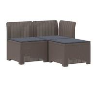 SYDE Divano da giardino a 3 posti con cuscini, effetto rattan, PP | Resistente all'acqua e al sole, struttura durevole, montaggio per 2 persone, uso esterno