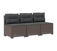 SYDE Divano da giardino a 3 posti con cuscini, rattan PP | Resistente all'acqua e al sole, struttura durevole, facile da montare per terrazza