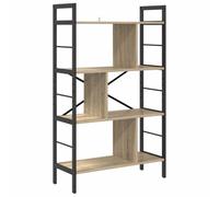 SYDE Libreria a 7 livelli, 75 x 30 x 123,5 cm, rovere Sonoma | Telaio in acciaio resistente, industriale, per soggiorno, esposizione di decorazioni